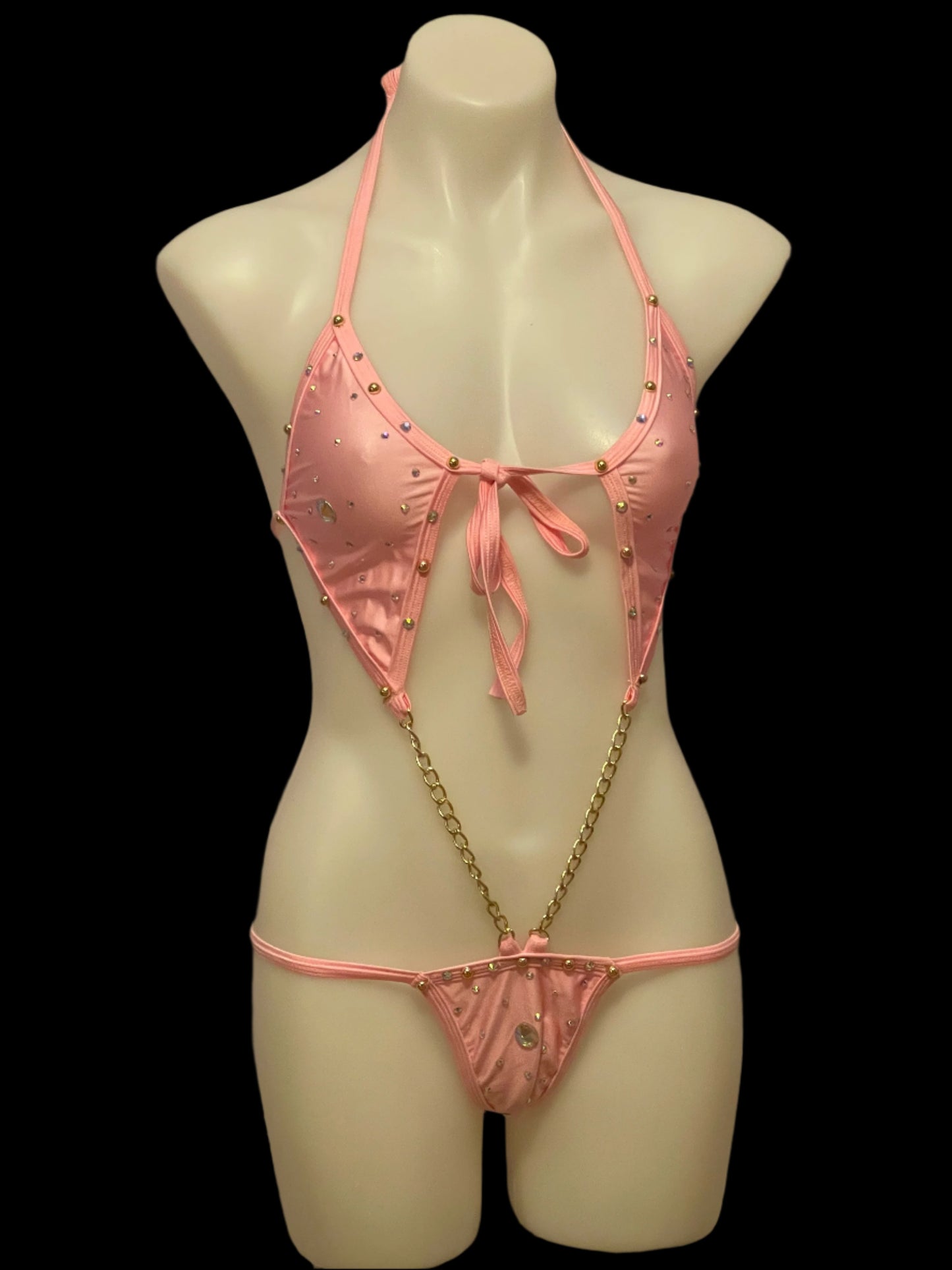 Glamour Pink Chain Bikini Set