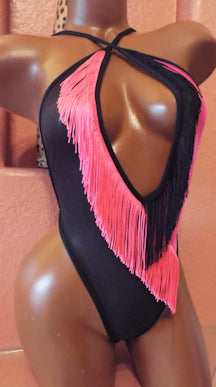 MIDNIGHT SPECIAL FRINGE THONG BACK ROMPER