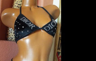 MIDNIGHT STAR RHINESTONE BANDED BIKINI W/RHINESTONE ACCENTS BY BLUE ORCHID