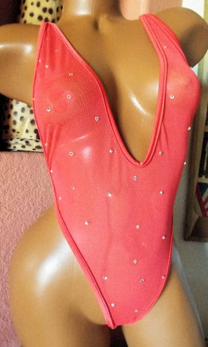 SUNDANCE INVISIBLE RHINESTONE MESH ONE PIECE BY BLUE ORCHID