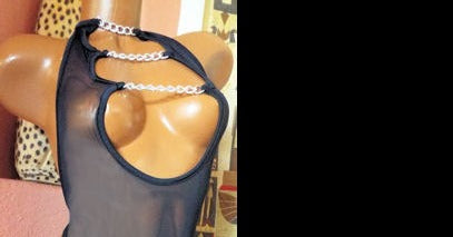 PLUTO'S CLOSET CHAINED ONE PIECE W/ATTACHED GARTERS AND ADJUSTABLE BACK BY BLUE ORCHID