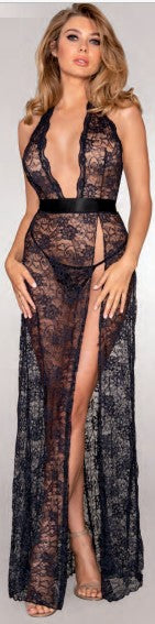 LACE HALTER GOWN