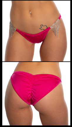 Brazilian Scrunch Back Bottom with Rhinestone Connector